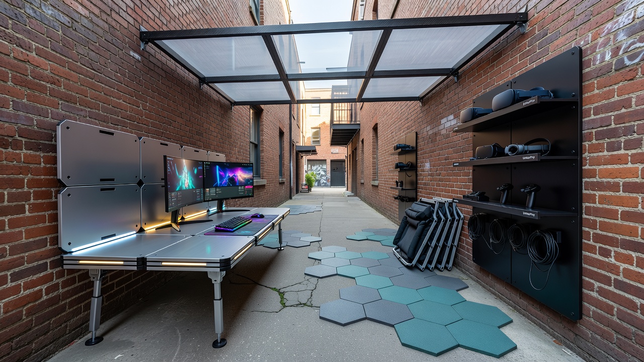 Accessory pairings integrated with adaptive surfaces for urban gaming setups